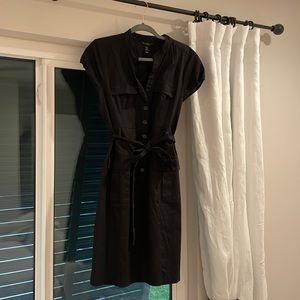 H&M black belted dress. Size 16